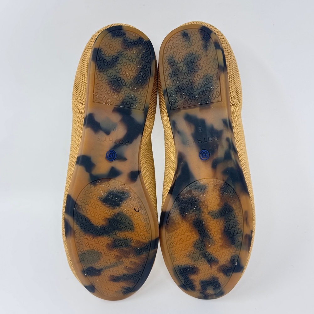 Rothy's Knit Flats in Mustard with Blue Heel Trim - Picture 11 of 11